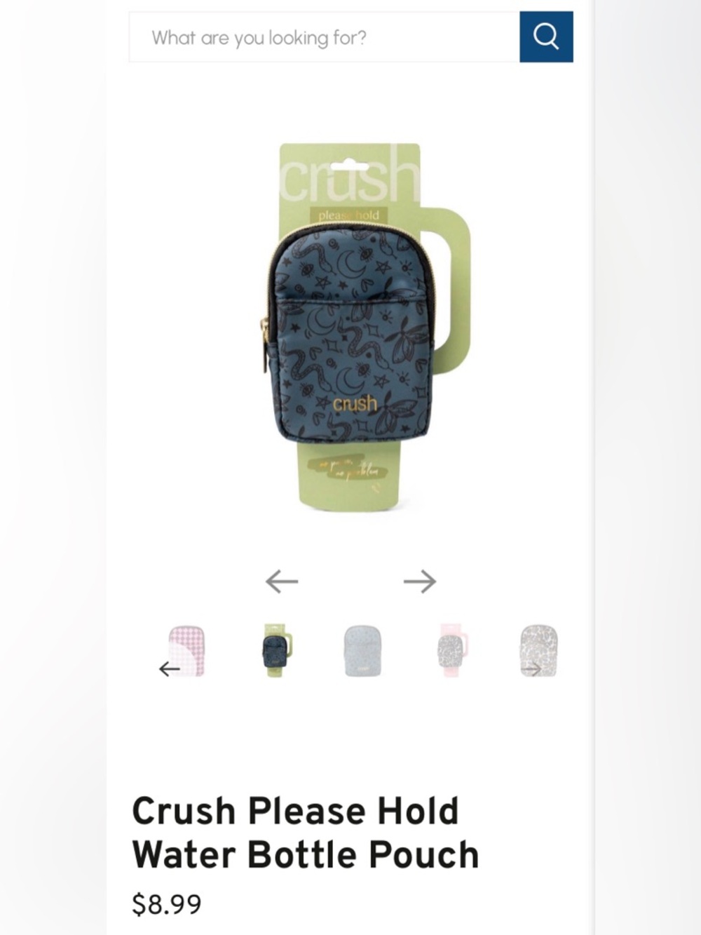 Crush Navy Bottle Pouch with Black Constellation Print